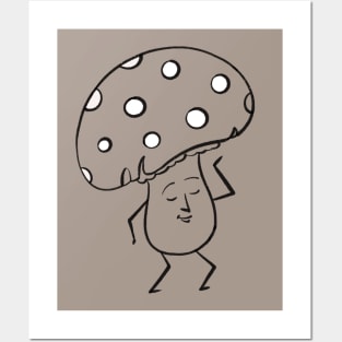 Forest mushroom in happy mood Posters and Art